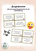 Vorschau - Spiele - Zungenbrecher - lustiges Lesespiel für die Leseförderung & Freiarbeit - Deckblatt