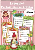 Vorschau - Spiele - Lesespiel Lesetandem Partnerlesen Frühling, Klasse 1 - Deckblatt