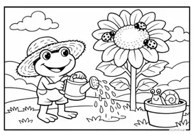 Vorschau - Mal- und Bastelvorlagen - Ausmalbilder - Frösche im Frühling - Seite 2