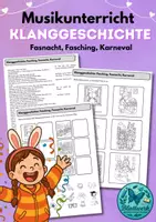 Vorschau - Arbeitsblätter - Klanggeschichte im Musikunterricht: Fasnacht, Fasching, Karneval - Deckblatt