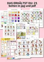 Vorschau - Anderer Materialtyp - Tagesablauf Kindergarten – Tagesplan im Mädchendesign A4 mit Bildkärtchen für Morgenkreis & Wochenstruktur - Seite 2
