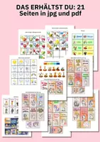 Vorschau - Anderer Materialtyp - Tagesablauf Kindergarten – Tagesplan im Mädchendesign A4 mit Bildkärtchen für Morgenkreis & Wochenstruktur - Seite 3
