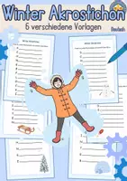 Vorschau - Arbeitsblätter - Winter Akrostichon Deutsch Kreativität Grundschule - Deckblatt