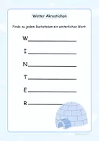 Vorschau - Arbeitsblätter - Winter Akrostichon Deutsch Kreativität Grundschule - Seite 1