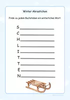 Vorschau - Arbeitsblätter - Winter Akrostichon Deutsch Kreativität Grundschule - Seite 3