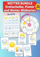 Vorschau - Arbeitsblätter - Wetter Lernset für Kindergarten & Vorschule – Bildkarten, Poster & Wetterdrehscheibe - Deckblatt