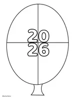 Vorschau - Mal- und Bastelvorlagen - Silvester/ Neujahr: Bastelvorlage Luftballon 2026 - Seite 2