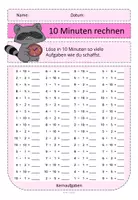 Vorschau - Arbeitsblätter - 10 Minuten Rechnen Einmaleins - Seite 1