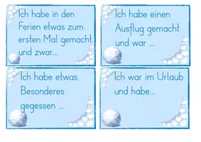 Vorschau - Bildkarten - Erzählkarte: Satzanfänge Erzählkreis Weihnachtsferien - Seite 2