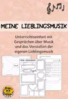 Vorschau - Unterrichtsreihen - Unterrichtseinheit: Meine Lieblingsmusik - Steckbrief und Vortrag ~ Grundschule Musik - Deckblatt