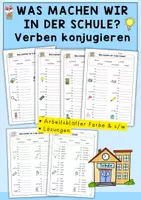 Vorschau - Arbeitsblätter - Verben konjugieren - Was machen wir in der Schule? - Deckblatt
