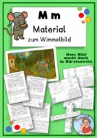 Vorschau - Arbeitsblätter - Buchstabe M m: Material zum Wimmelbild - Deckblatt