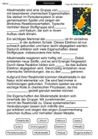 Vorschau - Arbeitsblätter - Alkalimetalle | Lückentext | Chemie | Periodensystem - Seite 1