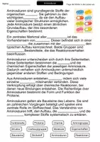Vorschau - Arbeitsblätter - Aminosäuren | Lückentext | Chemie | Organische Chemie - Seite 1