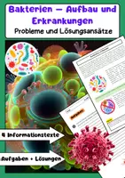 Vorschau - Arbeitsblätter - Bakterien: Aufbau, Erkrankungen, Antibiotika - Deckblatt