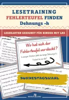 Vorschau - Fördermaterial/Inklusion - Schreibschrift: Bundestagswahl: Fehlerteufel Lesekarten Dehnungs -h - Deckblatt