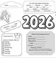 Vorschau - Arbeitsblätter - 2026 - Arbeit mit dem Kalender, Einstieg in das neue Kalenderjahr - Deckblatt