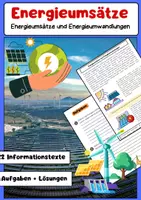 Vorschau - Merkblätter - Energieumsätze: Energieumwandlung, Wirkungsgrad, Energieerhaltung - Deckblatt
