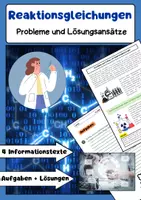 Vorschau - Arbeitsblätter - Reaktionsgleichungen: Ausgleichen, Massenerhaltung, Reaktionstypen - Deckblatt