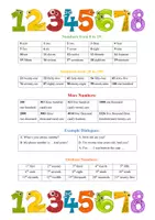 Vorschau - Arbeitsblätter - Numbers 1-1000 (Merkblatt/Infosheet) - Seite 1