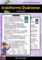 Vorschau - Arbeitsblätter - Endotherme Reaktionen | Lückentext | Chemie | Reaktionen - Deckblatt