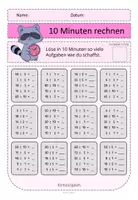 Vorschau - Arbeitsblätter - 10 Minuten rechnen: Division im Zahlenraum bis 100 - Seite 1