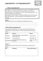 Vorschau - Arbeitsblätter - AB Jugendsprache - Deckblatt