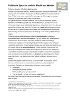 Vorschau - Arbeitsblätter - AB politische Sprache - Deckblatt
