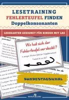 Vorschau - Fördermaterial/Inklusion - Schreibschrift: Bundestagswahl: Fehlerteufel Lesekarten Doppelkonsonanten - Deckblatt
