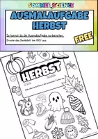 Vorschau - Arbeitsblätter - Herbst Ausmalbild Grundschule – kreative Ausmalaufgabe für den Unterricht - Deckblatt