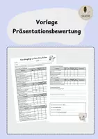 Vorschau - Arbeitsblätter - Bewertungsbogen Präsentation - Deckblatt