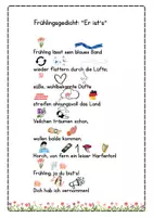 Vorschau - Arbeitsblätter - Frühlingsgedicht Klasse 1/2 symbolgestützt - Seite 1