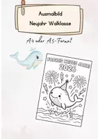 Vorschau - Mal- und Bastelvorlagen - Ausmalbild Neujahr Walklasse 2026 - Deckblatt