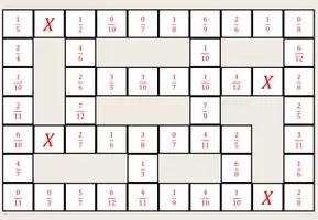 Vorschau - Spiele - Brüche Subtraktion Gleichnamig- Brettspiel (Vereinfacht) - Seite 1