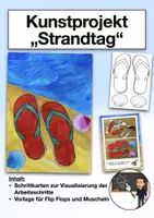 Vorschau - Mal- und Bastelvorlagen - Kunstprojekt "Strandtag" (Sommer) - Deckblatt