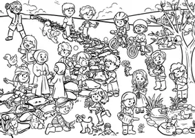 Vorschau - selbst erstellte Cliparts/Grafiken - Wimmelbild Frühling - Suchbild / Ausmalbild - Seite 2