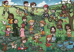 Vorschau - selbst erstellte Cliparts/Grafiken - Wimmelbild Frühling - Suchbild / Ausmalbild - Seite 3