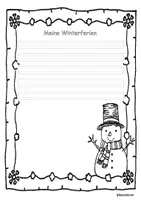 Vorschau - Arbeitsblätter - Winterferien Weihnachtsferien Schreibblatt - Deckblatt