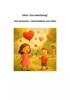 Vorschau - Arbeitsblätter - Diktat Klasse 4 Der Valentinstag - Deckblatt