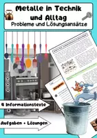 Vorschau - Arbeitsblätter - Metalle in Technik und Alltag: Eigenschaften, Legierungen, Anwendung - Deckblatt