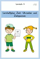 Vorschau - Arbeitsblätter - Selbstlernheft - Mathe Lernstufe 4 Lernheft Zeit (Uhrzeiten und Zeitspannen) - Deckblatt