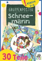 Vorschau - Mal- und Bastelvorlagen - Gemeinschaftsprojekt: Riesenposter Schneemann im Winter | Winterkunst Grundschule | Klassenposter | Klassenprojekt Winterposter - Deckblatt