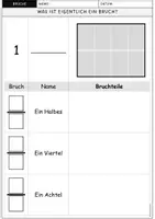 Vorschau - Arbeitsblätter - Was ist eigentlich ein Bruch - Merkeintrag mit Lösungen (Brüche) - Seite 1