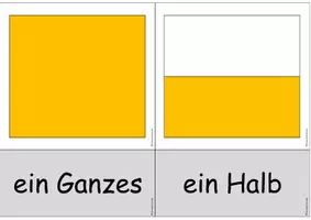 Vorschau - Bildkarten - Tafelmaterial - Brüche bildlich darstellen (Wortkarten, Einführung) - Seite 1