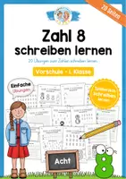 Vorschau - Arbeitsblätter - Zahl 8 schreiben lernen (20 Übungsblätter) - Deckblatt