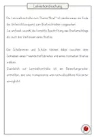 Vorschau - Klassenarbeiten - Lernzielkontrolle Brief - Freundschafts- und formeller Brief - Seite 1