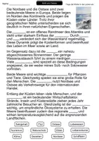 Vorschau - Arbeitsblätter - Nord- und Ostsee | Lückentext | Erdkunde | Meere | Mitteleuropa - Seite 1