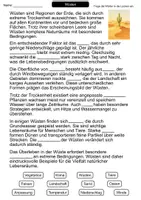 Vorschau - Arbeitsblätter - Wüsten | Lückentext | Erdkunde | Trockengebiete | Klima - Seite 1