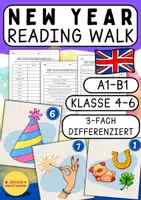 Vorschau - Arbeitsblätter - 🎆 New Year Reading Walk – New Year’s Eve (A2–B2) Klasse 5/6/7/8 - Deckblatt