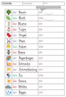 Vorschau - Arbeitsblätter - DaZ-Paket "Frühling" - Lernwörter, Maldiktat, Rätsel (4-fach differenziert) - Seite 1